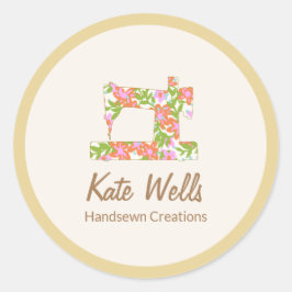 Adesivo Seamstress Máquina Floral de Serradura