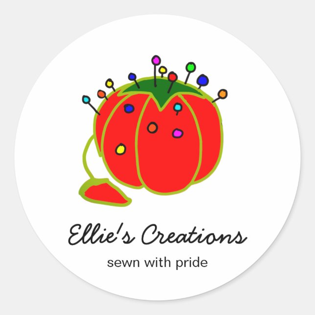 Adesivo Seamstress Red Pin Cushion Seamstress (Frente)