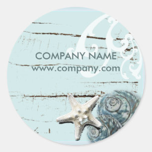Adesivo Seashells de madeira da estrela do mar da praia