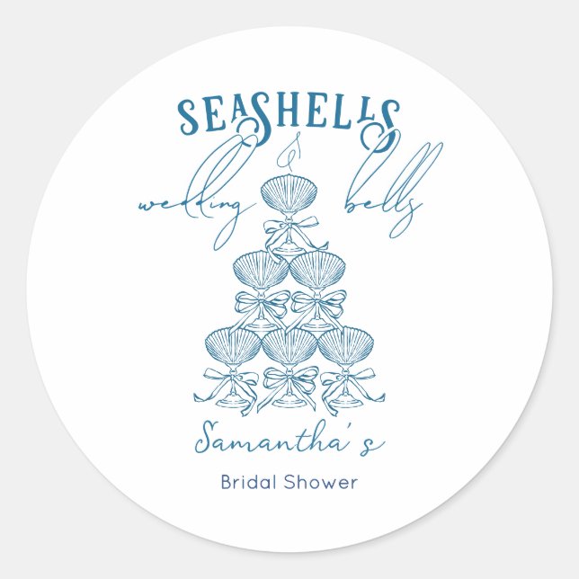 Adesivo Seashells & Wedding Bells Bachelorette Party (Frente)
