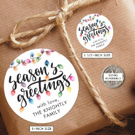 Adesivo Seasons saúda as luzes de Natal do nome