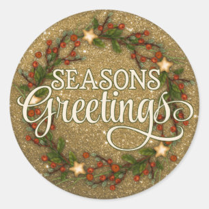 Adesivo Seasons Saudações Dourada Wreath