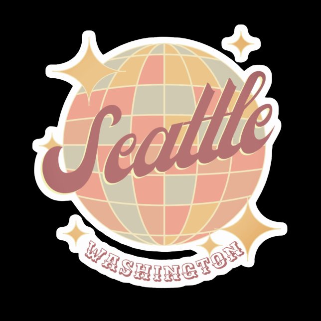 Adesivo Seattle City Washington Retro Vintage (Criador carregado)