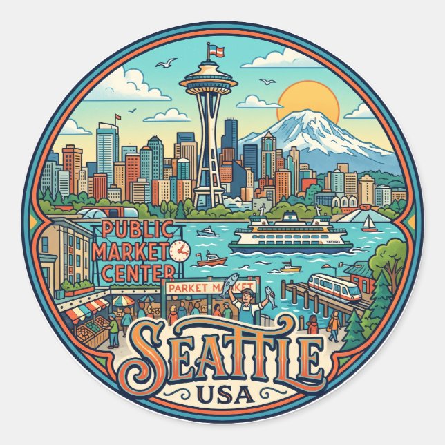 Adesivo Seattle EUA (Frente)