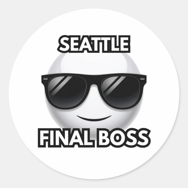 Adesivo Seattle Final Boss Cool Emoji Sticker (Frente)