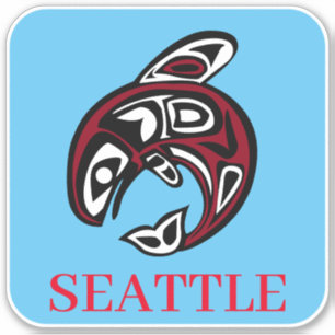Adesivo Seattle Nativo Americano Haida Orca Baleia Assassi