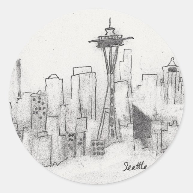 Adesivo Seattle Sketch (Frente)