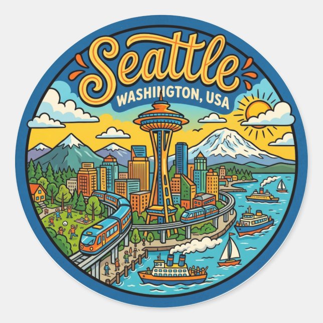 Adesivo Seattle Washington (Frente)