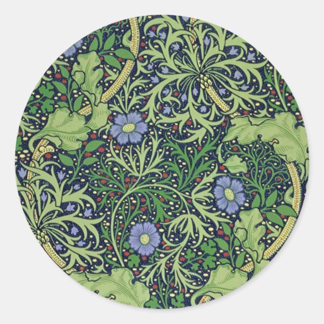 Adesivo Seaweed art nouveau design by William Morris (Frente)