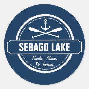 Adesivo Sebago Lago Maine Cidade Personalizada e Nome