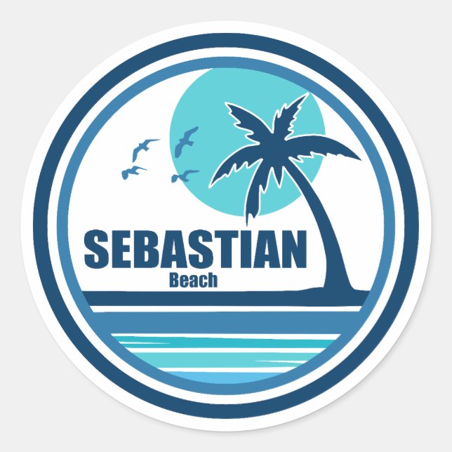 Adesivo Sebastian Beach Fort Lauderdale Palm Tree Birds (Frente)