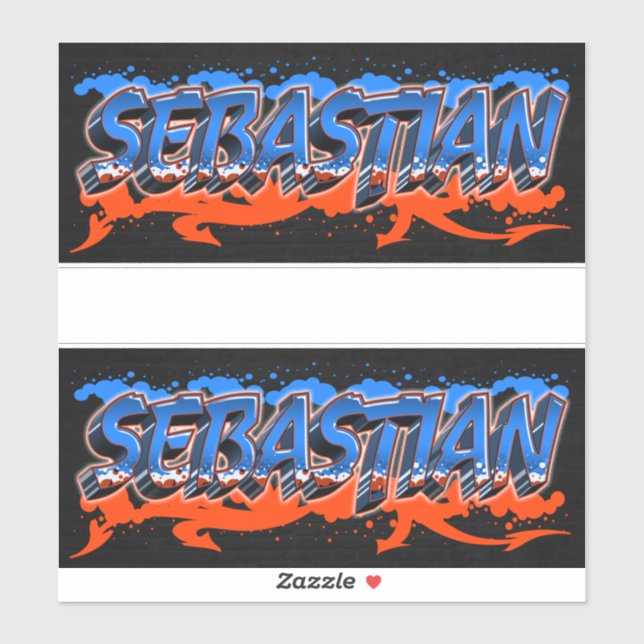 Adesivo Sebastian Vorname Name Graffiti Aufkleber Sticker (Folha)