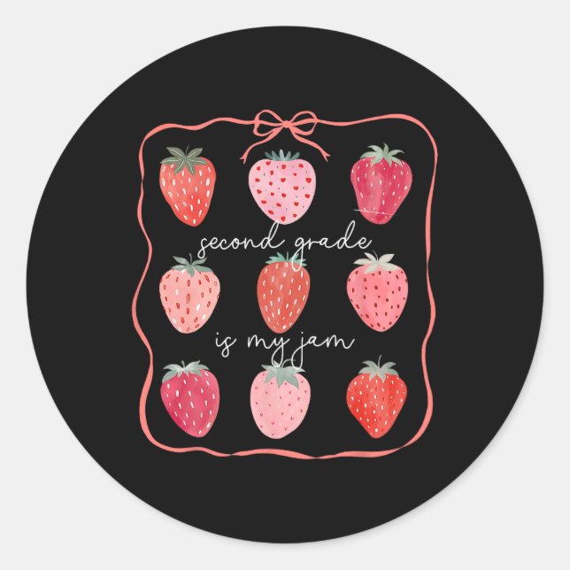 Adesivo Second Grade Is My Jam 2nd Grade Strawberry Back T (Frente)