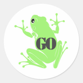 Adesivo Secret Heart "GO" Green Flying Frog Classic Round