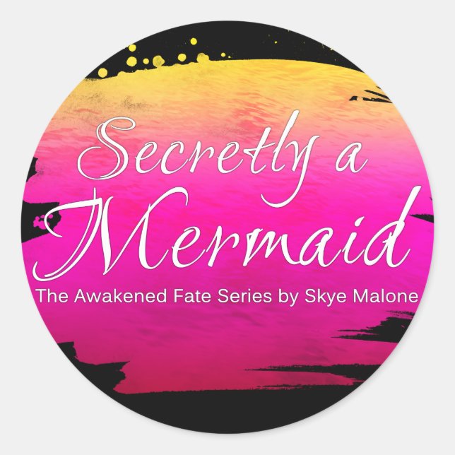 Adesivo Secretamente uma Sereia - Sticker - Preto e Rosa (Frente)