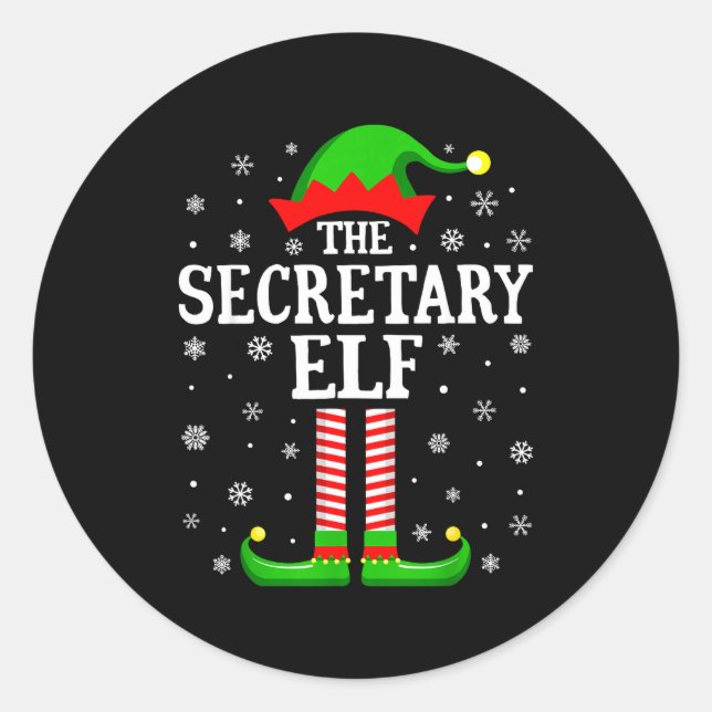 Adesivo Secretary Elf Funny Christmas Family Matching  (Frente)