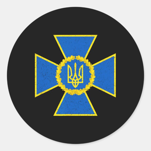 Adesivo Security Service Of Ukraine Emblem Sbu Flag Ukr 2  (Frente)
