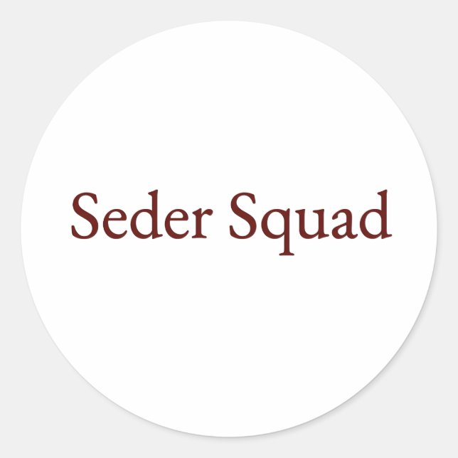 Adesivo Seder Squad Sticker, Passover Sticker, Jewish (Frente)