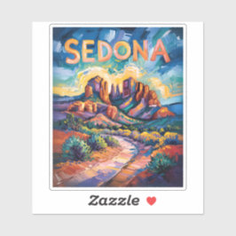 Adesivo Sedona Arizona Cathedral Rock Van Gogh Vibrant Art