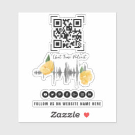 Adesivo Seguir o Código QR de Podcast Ilustrado Moderno