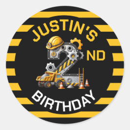 Adesivo Segundo aniversário de Construção de Cubo