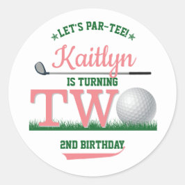 Adesivo Segundo aniversário de Golf PAR-TEE