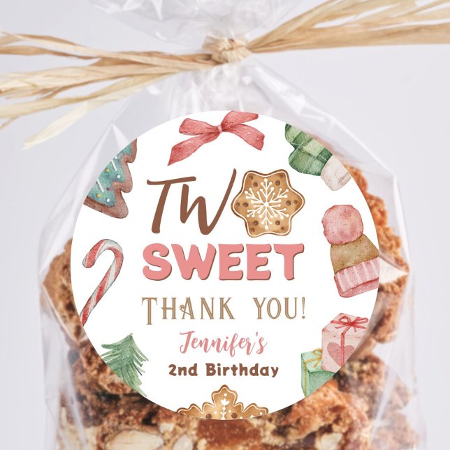 Adesivo Segundo aniversário de inverno de Natal - Bonita C (Criador carregado)