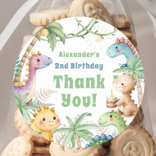 Adesivo Segundo aniversário Dinossauro Cite Dino (Criador carregado)