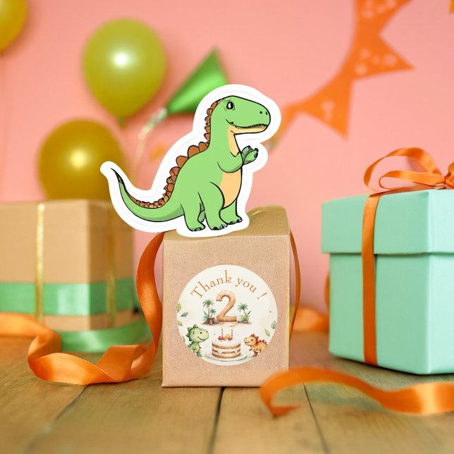 Adesivo Segundo aniversário Dinossauro Dois Rex (Criador carregado)