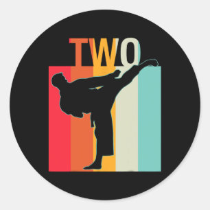Adesivo segundo aniversário dotado de Karate Retro Taekwon