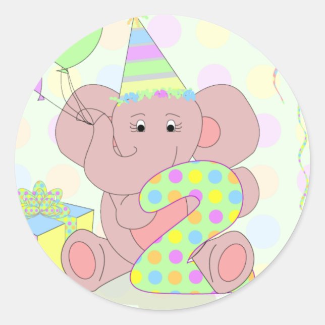 Adesivo segundo aniversário Elephant Sticker (Frente)