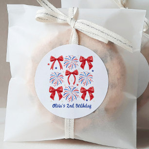 Adesivo Segundo aniversário Red White e Two Julian Girl