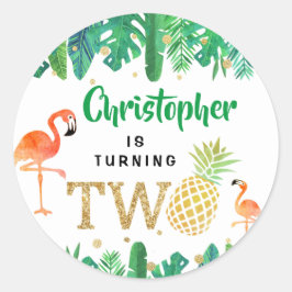 Adesivo Segundo aniversário Tropical Summer Beach Luau Boy