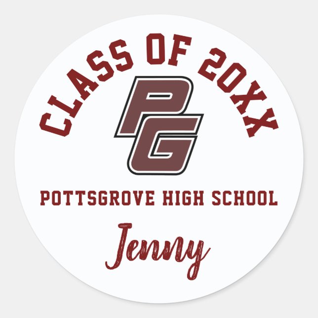 Adesivo Segundo grau De Graduação De Pottsgrove, Personali (Frente)