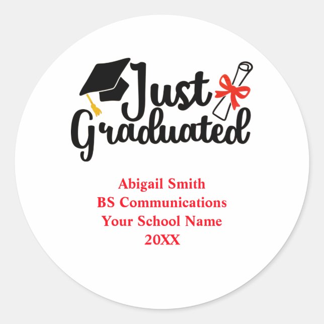 Adesivo Segundo grau Personalizado Vermelho Preto (Frente)