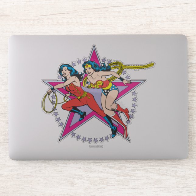 Adesivo Segundo Plano da Mulher Maravilha (Computador)