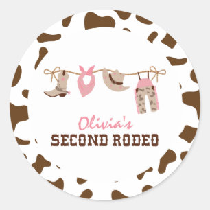 Adesivo Segundo Rodeio Cowboy Western de 2º Aniversário