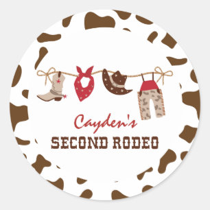 Adesivo Segundo Rodeio Cowboy Western de 2º Aniversário