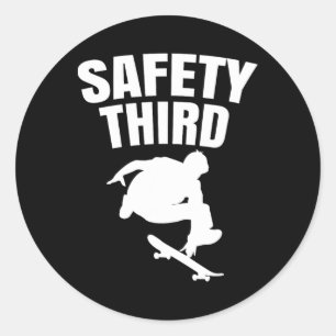 Adesivo Segurança em Terceiro Lugar Skate Funny 1