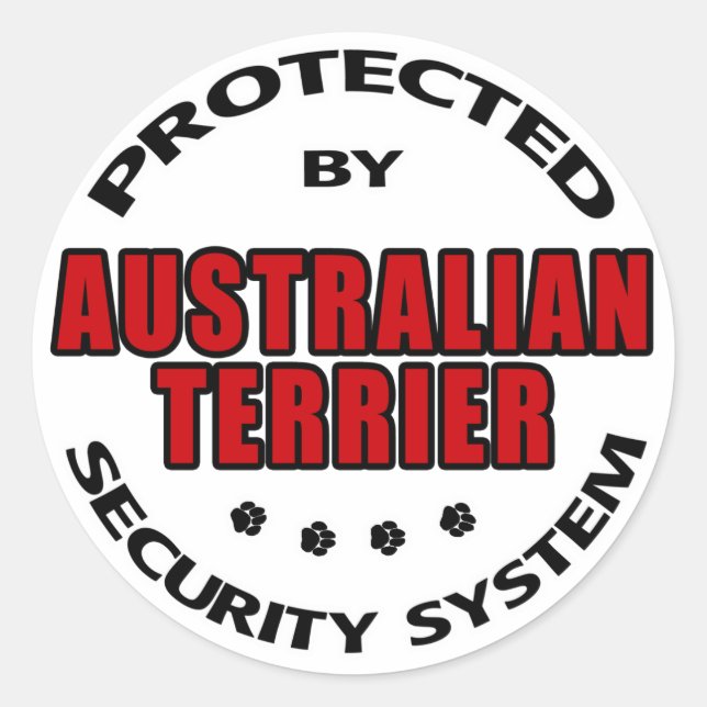 Adesivo Segurança Terrier australiana (Frente)