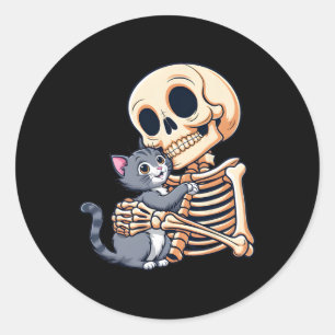 Adesivo Segurando Um Gato De Gato Bonito De Halloween Gato
