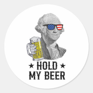 Adesivo Segure minha cerveja George Washington Patriot Eng