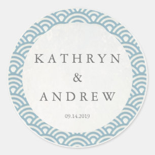 Adesivo Seigaiha Japonês Onda Nomes Personalizados+Casamen