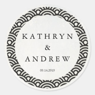 Adesivo Seigaiha Japonês Onda Nomes Personalizados+Casamen