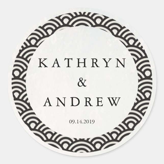 Adesivo Seigaiha Japonês Onda Nomes Personalizados+Casamen (Frente)