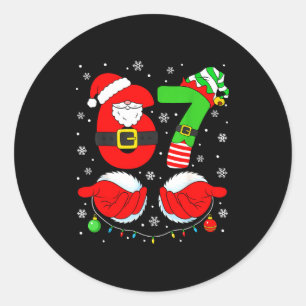 Adesivo Seis Sete 67 Meme 6 7 Elfo Natal Pai Natal Camisa