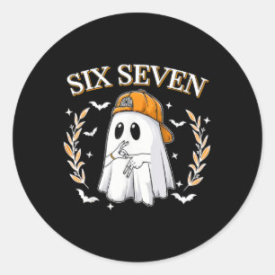Adesivo Seis Sete 67 Meme Divertido Fantasma Halloween 6 7