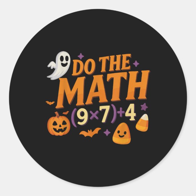 Adesivo Seis Sete 67 Meme Faça a Conta de Halloween Alpha  (Frente)