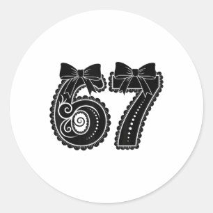 Adesivo Seis Sete 67 Meme Número 67 Bow Coquete Mulheres G