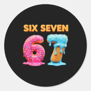Adesivo Seis Sete 67 Número Meme Sorvete Gota Geração Alfa